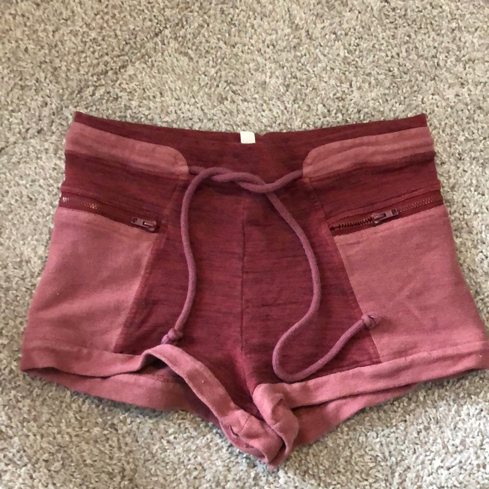 Light maroon free people shorts